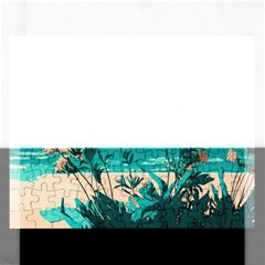 Beach Ocean Flowers Flower Floral Plants Vacation Rectangular Jigsaw Puzzl by Pakemis