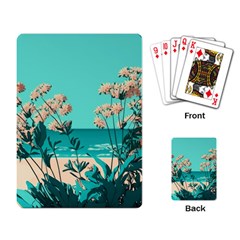 Beach Ocean Flowers Flower Floral Plants Vacation Playing Cards Single Design (rectangle)