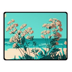 Beach Ocean Flowers Flower Floral Plants Vacation One Side Fleece Blanket (small) by Pakemis