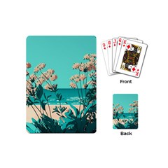 Beach Ocean Flowers Flower Floral Plants Vacation Playing Cards Single Design (mini)