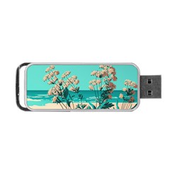 Beach Ocean Flowers Flower Floral Plants Vacation Portable Usb Flash (one Side) by Pakemis