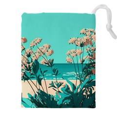 Beach Ocean Flowers Flower Floral Plants Vacation Drawstring Pouch (5xl) by Pakemis