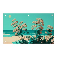 Beach Ocean Flowers Flower Floral Plants Vacation Banner And Sign 5  X 3  by Pakemis