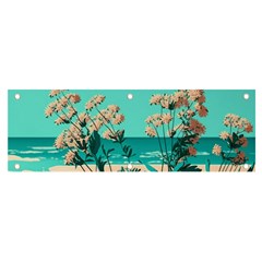 Beach Ocean Flowers Flower Floral Plants Vacation Banner And Sign 6  X 2  by Pakemis