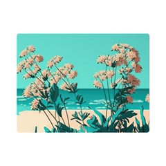 Beach Ocean Flowers Flower Floral Plants Vacation One Side Premium Plush Fleece Blanket (mini) by Pakemis