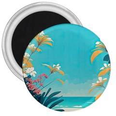 Beach Ocean Flowers Floral Plants Vacation 3  Magnets