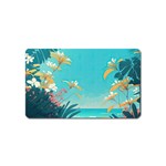 Beach Ocean Flowers Floral Plants Vacation Magnet (Name Card) Front