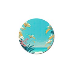 Beach Ocean Flowers Floral Plants Vacation Golf Ball Marker (10 pack)