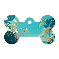 Beach Ocean Flowers Floral Plants Vacation Dog Tag Bone (One Side)