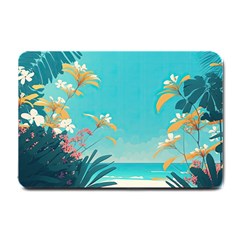 Beach Ocean Flowers Floral Plants Vacation Small Doormat