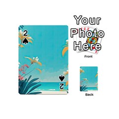 Beach Ocean Flowers Floral Plants Vacation Playing Cards 54 Designs (Mini)