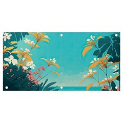 Beach Ocean Flowers Floral Plants Vacation Banner and Sign 4  x 2 