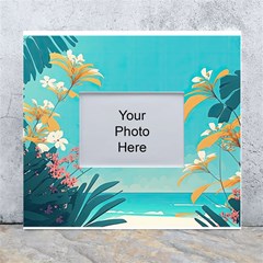 Beach Ocean Flowers Floral Plants Vacation White Wall Photo Frame 5  x 7 