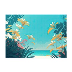 Beach Ocean Flowers Floral Plants Vacation Crystal Sticker (A4)