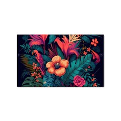 Tropical Flowers Floral Floral Pattern Pattern Sticker (rectangular) by Pakemis