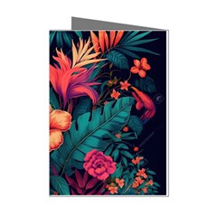 Tropical Flowers Floral Floral Pattern Pattern Mini Greeting Cards (pkg Of 8)