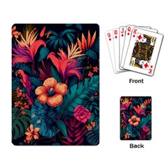 Tropical Flowers Floral Floral Pattern Pattern Playing Cards Single Design (rectangle)