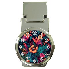 Tropical Flowers Floral Floral Pattern Pattern Money Clip Watches