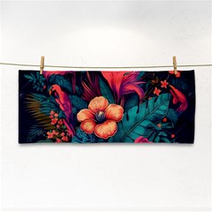 Tropical Flowers Floral Floral Pattern Pattern Hand Towel by Pakemis