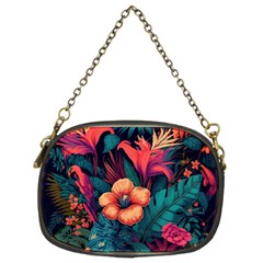 Tropical Flowers Floral Floral Pattern Pattern Chain Purse (two Sides) by Pakemis