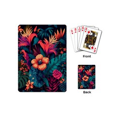 Tropical Flowers Floral Floral Pattern Pattern Playing Cards Single Design (mini)