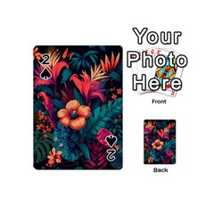 Tropical Flowers Floral Floral Pattern Pattern Playing Cards 54 Designs (mini)