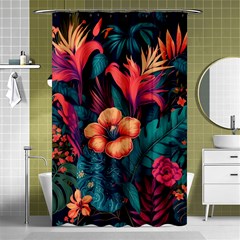 Tropical Flowers Floral Floral Pattern Pattern Shower Curtain 48  X 72  (small)  by Pakemis