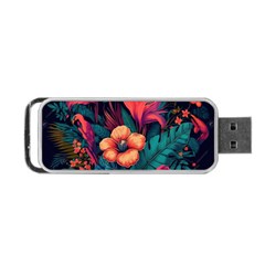 Tropical Flowers Floral Floral Pattern Pattern Portable Usb Flash (two Sides) by Pakemis