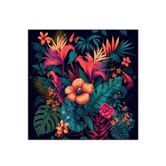 Tropical Flowers Floral Floral Pattern Pattern Satin Bandana Scarf 22  X 22  by Pakemis