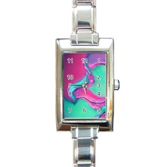 Marble Background - Abstract - Artist - Artistic - Colorful Rectangle Italian Charm Watch