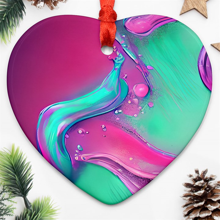 Marble Background - Abstract - Artist - Artistic - Colorful Ornament (Heart)