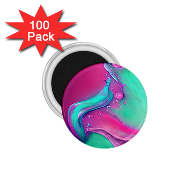 Marble Background - Abstract - Artist - Artistic - Colorful 1.75  Magnets (100 pack) 