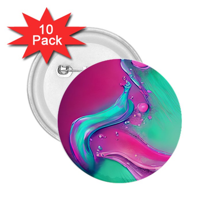 Marble Background - Abstract - Artist - Artistic - Colorful 2.25  Buttons (10 pack) 