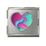 Marble Background - Abstract - Artist - Artistic - Colorful Mega Link Heart Italian Charm (18mm) Front