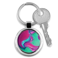 Marble Background - Abstract - Artist - Artistic - Colorful Key Chain (round) by GardenOfOphir