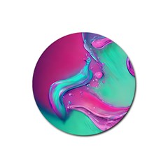 Marble Background - Abstract - Artist - Artistic - Colorful Rubber Coaster (round) by GardenOfOphir