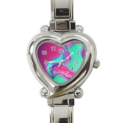 Marble Background - Abstract - Artist - Artistic - Colorful Heart Italian Charm Watch