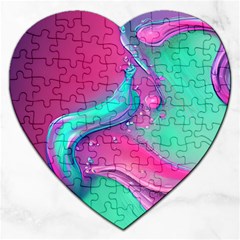 Marble Background - Abstract - Artist - Artistic - Colorful Jigsaw Puzzle (Heart)