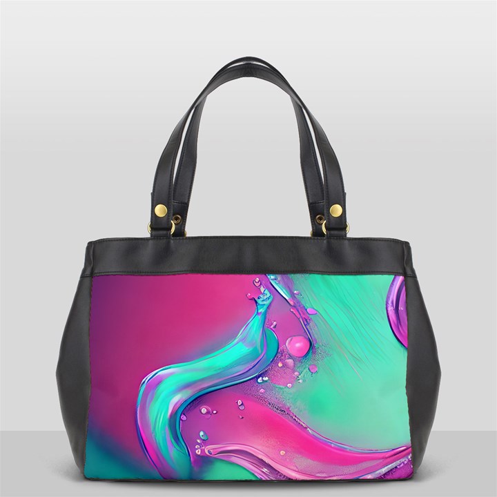 Marble Background - Abstract - Artist - Artistic - Colorful Oversize Office Handbag (2 Sides)