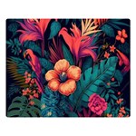 Tropical Flowers Floral Floral Pattern Pattern One Side Premium Plush Fleece Blanket (Large) 80 x60  Blanket Front