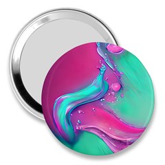 Marble Background - Abstract - Artist - Artistic - Colorful 3  Handbag Mirrors