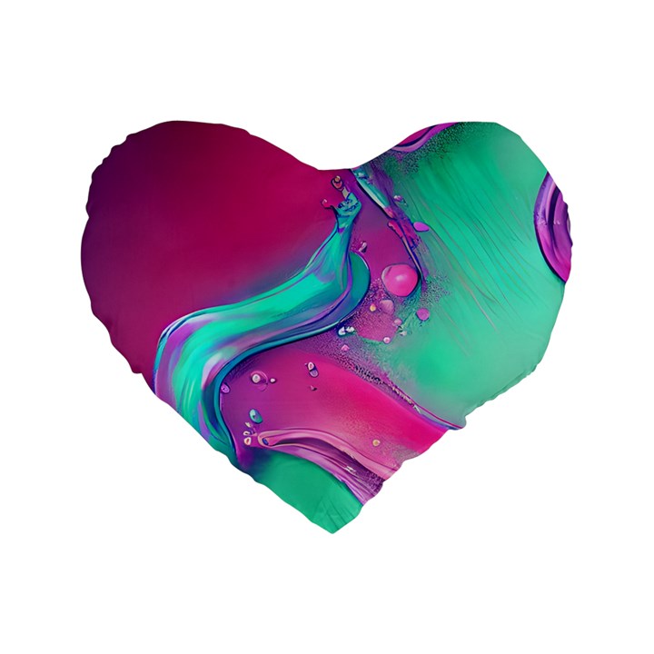 Marble Background - Abstract - Artist - Artistic - Colorful Standard 16  Premium Heart Shape Cushions