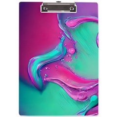 Marble Background - Abstract - Artist - Artistic - Colorful A4 Acrylic Clipboard