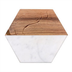 Marble Background - Abstract - Artist - Artistic - Colorful Marble Wood Coaster (Hexagon) 