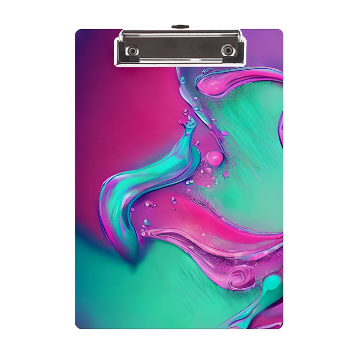 Marble Background - Abstract - Artist - Artistic - Colorful A5 Acrylic Clipboard