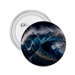 Tsunami Waves Ocean Sea Water Rough Seas 5 2 25  Buttons by Pakemis