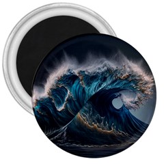 Tsunami Waves Ocean Sea Water Rough Seas 5 3  Magnets by Pakemis