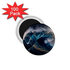 Tsunami Waves Ocean Sea Water Rough Seas 5 1 75  Magnets (100 Pack)  by Pakemis