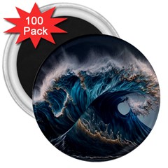 Tsunami Waves Ocean Sea Water Rough Seas 5 3  Magnets (100 Pack) by Pakemis