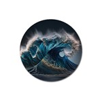 Tsunami Waves Ocean Sea Water Rough Seas 5 Magnet 3  (Round) Front